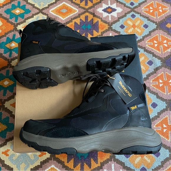 Teva Men’s Geotrecca Black Dark Grey Boots Size 9 Waterproof NEW - Picture 6 of 13